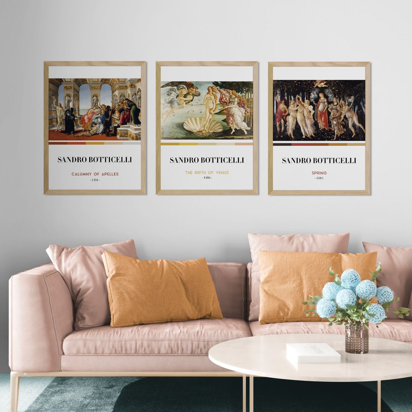 Pack 3 cuadros enmarcados Botticelli - Edición artística Velum