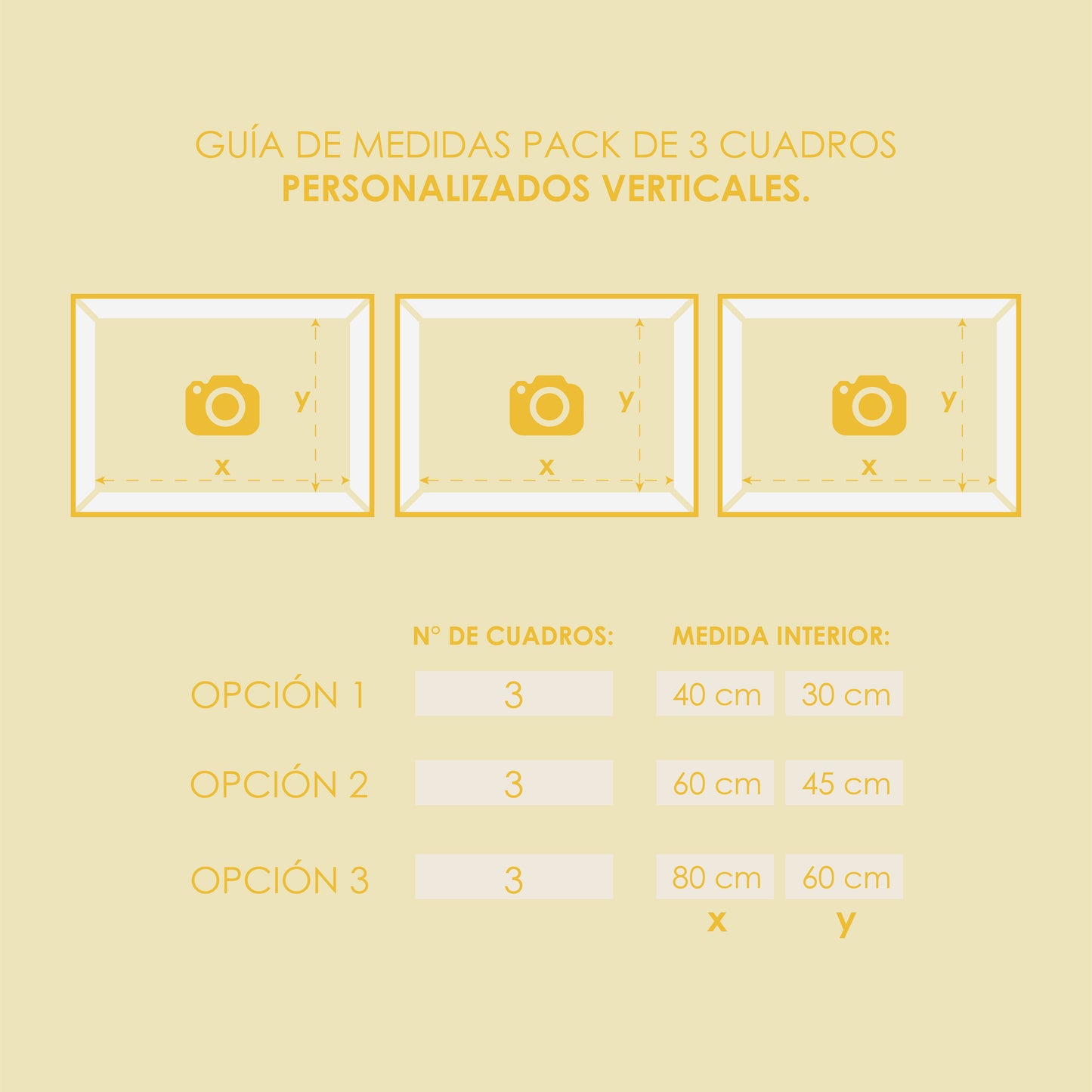 Pack 3 Cuadros Enmarcados Personalizados (Horizontales)