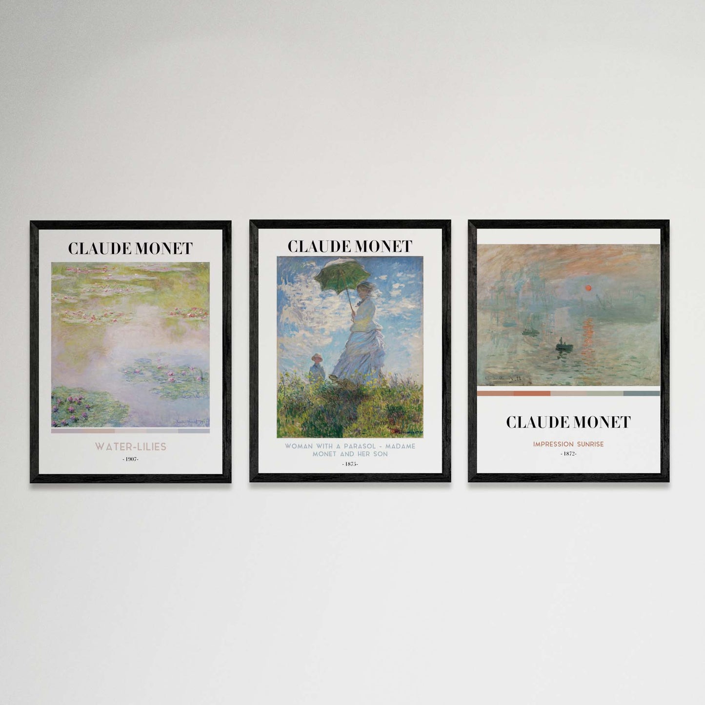 Pack 3 Cuadros Monet