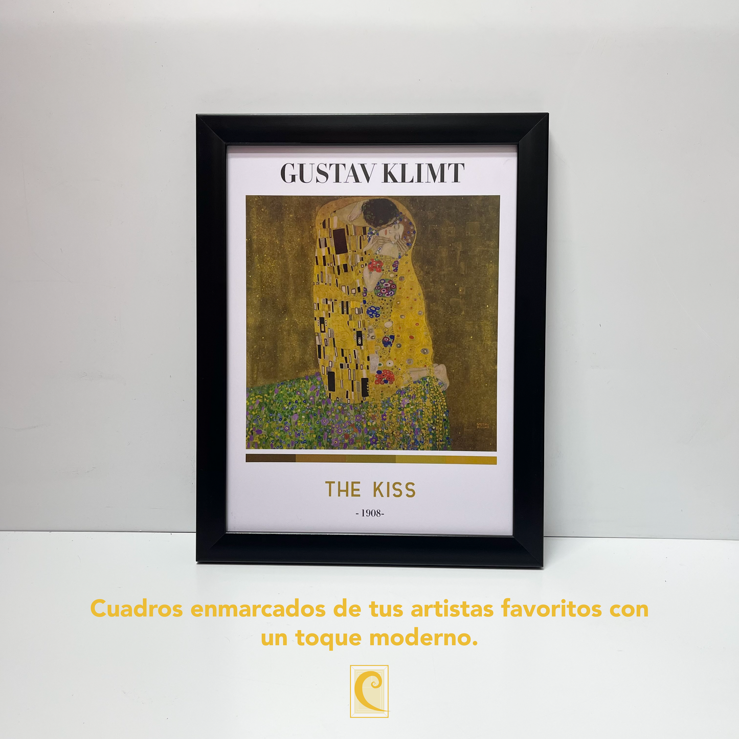 Cuadro enmarcado El beso – Edición artística Velum