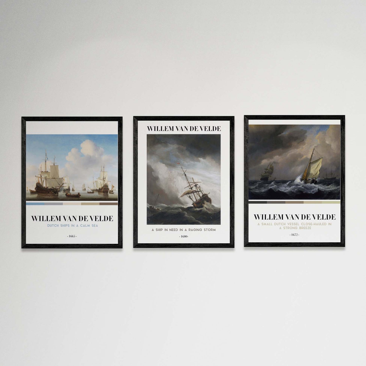 Pack 3 Cuadros Willem Van De Velde